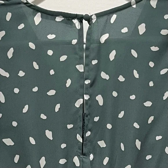 Abercrombie & Fitch Sweetheart Neck Long Sleeve Polka Dot Petite Mini Dress - Picture 4 of 7